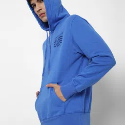 AMERICAN EAGLE OUTFITTERS Men Blue Printed Hooded Sweatshirt image 4