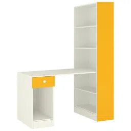 adona Austin Study Desk with Drawer and Built In Bookshelf in Mango Yellow Colour-picture-17