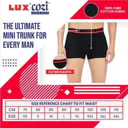 Lux Cozi Pure Cotton Pack Of 3 Assorted Trunks LUX_008_3D_BIGSHOT_SEMI_LONG_PLAIN_ASSTD_85 image 3
