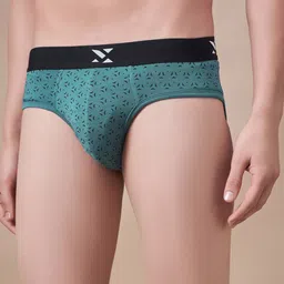 Masch Sports Geometric Printed Anti Microbial Basic Briefs BRF-1-PRT-EI-GRN image 2