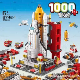 SKY LINE OCEAN Space Ship Exploration Rocket and Launcher Building Blocks Set Toys 6-in-1 STEAM Aerospace Kit Model Gift for Birthday, Children's Day (1000+ Pcs) || 6 Months Structural Warranty image 1