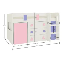 adona Sonoma Engineered Wood Drawer Storage Bed in pink Colour image 7