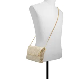Aldo Rania Gold Womens Clutch with Detachable Chain image 4
