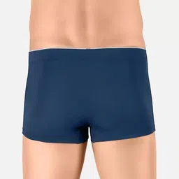 jicks Men's Extra Thin Elastic Underwear Long Comfortable Breathable Comfort Boxer Brief Imported Material Solid Color Balck and Blue Pack of 2 Size-XL image 2