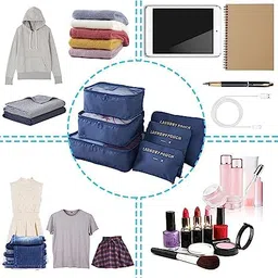 ZULAT Travel Organizer Packing Cubes Multi-functional Clothing Sorting Packages Luggage Organizer Suitcase Pouch, Laundry Pouch.(Blue color) image 2