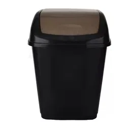 Dhwani Enterprise (Ratan) 50Ltr Squre Swing Tidy Dustbin Black Or Brown WITH CHECK DUSTER CLOTH FREE image 2