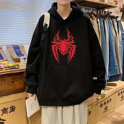 comic street Hoodies Sweatshirt Mens Black White Hip Hop Punk Pullover Streetwear Casual Fashion Clothes Mens Regular Korean Harajuku image 2