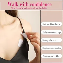 fedora 216 Strips Double Sided Tape for Fashion and Clothes, Waterproof Fashion Clothing Tape, Fabric Tape to Skin, Strong Adhesive Body Tape, Gentle on Skin & Body, Transparent Tape image 4