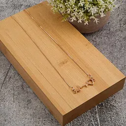 brado jewellery Rose Gold Plated American Diamond Heart Beat Necklace Chain for Women and Girl image 3