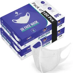 Careview CARE VIEW N95 3 Dimensional Disposable Face Mask with 4 Layered Filtration, SITRA and BIS(ISI) certified & Incredibly Soft Spandex Non Woven Fabric Ear loop (White, Pack of 100) image 1