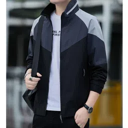 mia fashion Mens Jackets for Summer, Lightweight Windcheater Jacket, Full Sleeves, Regular Fit, Stylish Stand Collar, Zipper Closure image 4