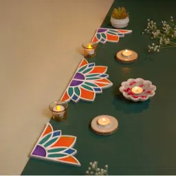 Island Rangoli Suraj Border - Set Of 12 (6 Inches) Floatable Rangoli-picture-28