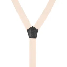 the tie hub Solid Cream with Black Y Back Slim Suspender For Men image 3