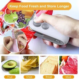 ramnji Mini Bag Sealer - Rechargeable 2 in 1 Heat Seal With Cutter, Portable Resealer for Chip Bags, Plastic Sealer Machine for Snacks and Freshness Food Storage image 5