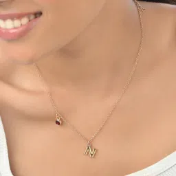 ToniQ Personalised N Initials and Birth Stone Charm Necklace-image-3