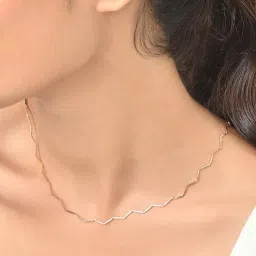 ToniQ Gold Zigzag Minimal Necklace-picture-11