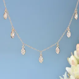ToniQ Gold Plated Crystal Stone Drop Charm Necklace-picture-12