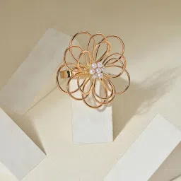 ToniQ Gold Plated Bloom White Pearl Ring-picture-19