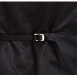 oora Men's Poly Cotton Formal Ultra Slim Fit V Shape Tuxedo Style Waist Coat (Shining Black, 40) image 4