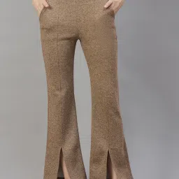 98 Degree North Women Brown Flared Fleece Textured Trackpant-picture-10