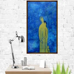 The Art House Blue & Yellow Abstract Painting Wall Art-image-97