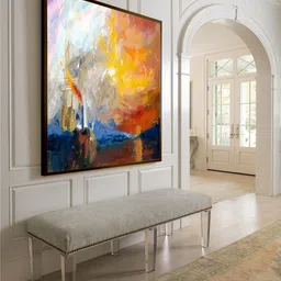 The Art House Yellow & Blue Abstract Painting Wall Art-picture-25