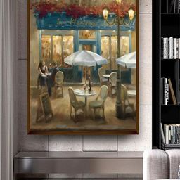 The Art House Brown & Blue Portrait Abstract Painting Framed Wall Art-picture-24