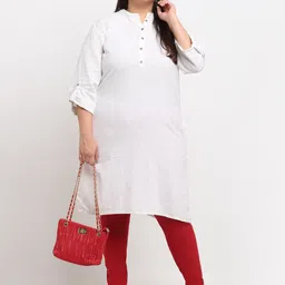 TAG 7 PLUS Women Pack Of 2 Solid Plus Size Ankle-Length Leggings image 3