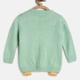 MINI KLUB Girls Green & White Quirky Printed Pullover image 2