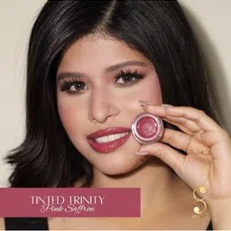 SIMREE Tinted Trinity Lip, Eye & Cheeks Moisturising Tint - 6g- Pink Saffron - 03 image 5