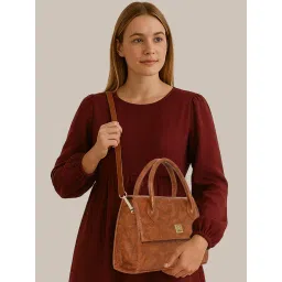 ESBEDA Tan Colour Croco Texture Handbag with Detachable Strap (M) image 1