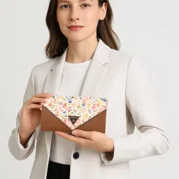 ESBEDA Tan Color Floral Envelope Wallet For Women-image-69