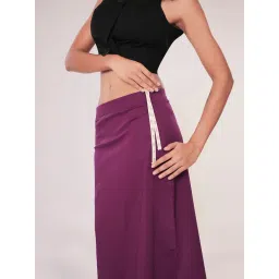 I AM BY DOLLYJAIN Women Purple Lycra Solid D'Coat image 5