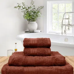 BOMBAY DYEING Coffee Brown 4 Pieces 450 GSM Pure Cotton Towel Set-image-82