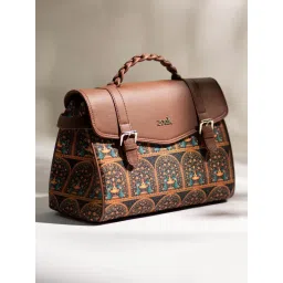 Zouk Konkona Heritage Satchel Bag - Royal Indian Peacock Motif image 2