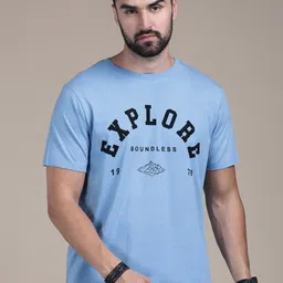 The Roadster Lifestyle Co Typography Printed Round Neck Short Sleeves Cotton T-shirt-picture-21