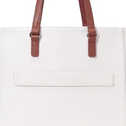 Lino Perros White Colour-Blocked Commuter Tote Bag image 4