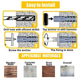 hi plasst pins n plugs Hi-Plasst 38mm (Pack of 100) Heavy-Duty Rawl Plug | Wall Anchors & Screw Plugs for Concrete, Brick, Masonry, and Drywall | Durable Nylon Wall Plugs for Secure Fixings image 4