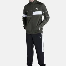 Puma Men Green & White Regular Fit CR Tracksuits-picture-17