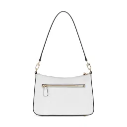 guess fashion Guess White Textured Eco Jazlynn Top Zip Shoulder Bag image 2
