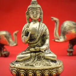 PujaNPujari Gold-Toned Meditation Buddha Statue Idol-image-99