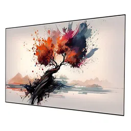 nestroots White & Orange Dynamic Tree Canvas Framed Painting Wall Art image 5