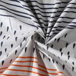 FABINALIV White & Blue Striped 300 TC Rectangular 6-Seater Table Cover image 3