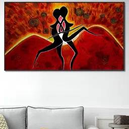 nestroots Black & Red Abstract Canvas Framed Painting Wall Art-picture-21