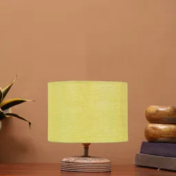 Devansh Yellow Wooden Table Lamps image 1