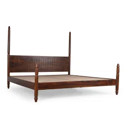 globally indian Dynasty Solid Wood Non Storage King Bed in Provincial Teak Finish image 4