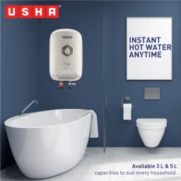 USHA Instafresh Neo 3 Litre Vertical Instant Geyser with Whirl Flow Technology (White) image 2