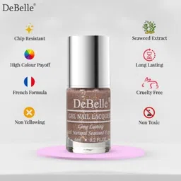 DeBelle Gel Glossy Finish Nail Polish (Non- Uv) | Long Lasting | Seaweed Enriched |Chip Resistant | Toxic & Cruelty Free | 6Ml (Angelic Saira) - 7 Ml image 4