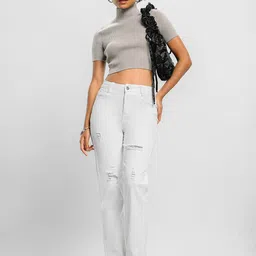 FREAKINS Women Slim Fit High-Rise Low Distress Pure Cotton Jeans-image-70