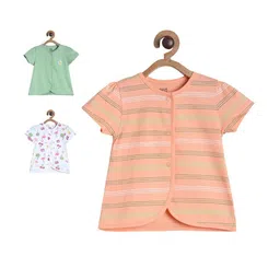 MINI KLUB Infant Girls Pack Of 3 Short Sleeves Pure Cotton Jhablas-picture-23